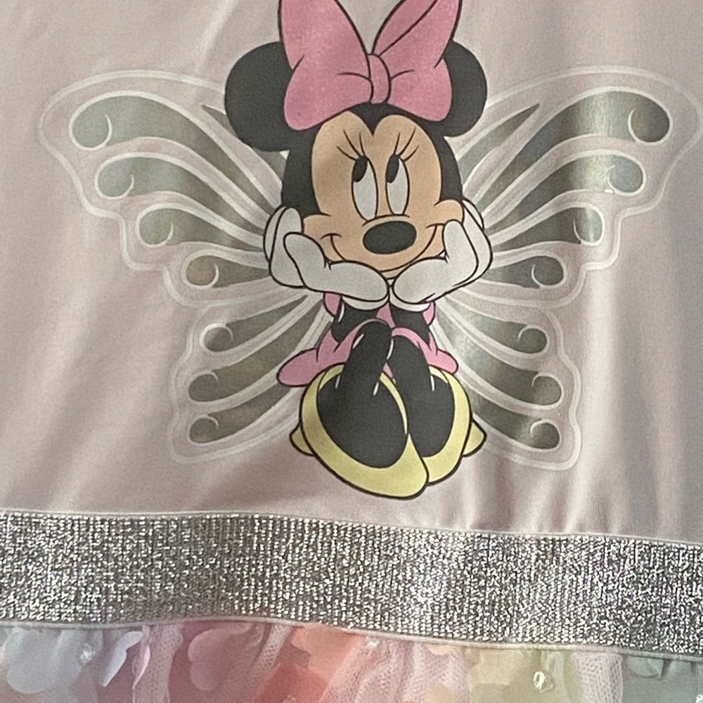 Disney Minnie Mouse Pink and Silver Kids Dress